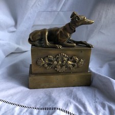 ELEMENT DE BARRE DE FOYER EN BRONZE MODELE AU LEVRIER 19 EME SIECLE  INV X