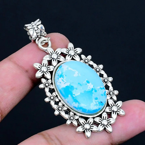 Larimar 925 silver plated - larimar,