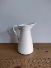 Petit Pichet / Broc à Eau en Tôle Émaillée Blanc  - Style Vintage 