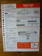 160GT - 180 Fiche Technique Chrysler Talbot