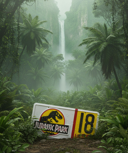 Plaque jurassic park - park, 3d