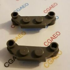 2 X  Lego  4590 Plate, Modified 1 x 4 Offset - Dark Gray