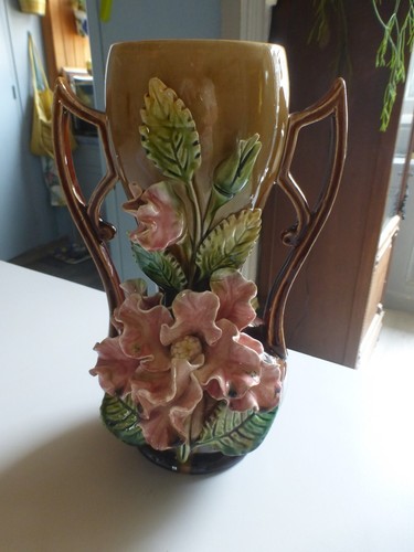 Ancien grand vase barbotine - ancien,