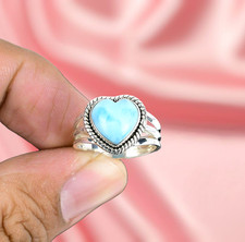 Larimar Heart Ring Silver Ring