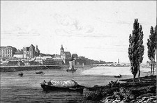 BLOIS, LA LOIRE et le PONT JACQUES-GABRIEL au 19e siècle - Gravure 19e siècle