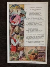 CHROMO CHICOREE WILLIOT FABLE LE PETIT POISSON ET PECHEUR LA FONTAINE - 59417