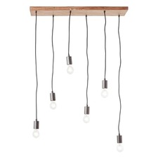 Brilliant Suspension Rustique Noir/Bois 80cm Max. 6 X 40W E27 Lampe Recoupable