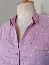 CAMAIEU : SUPERBE CHEMISE TON ROSE À POIS DESSINÉS