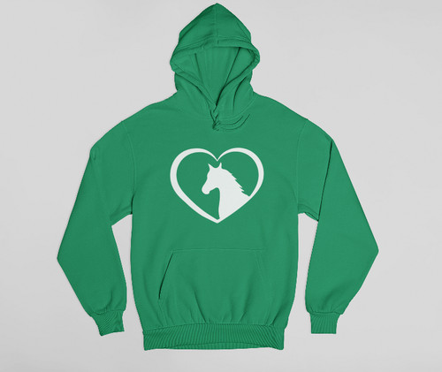 Cheval coeur capuche - cheval,