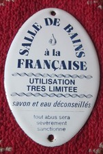 Plaque emaillée salle de