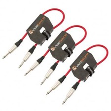 3 x Câble guitare Jack à Jack mono 6,35mm / Instrument Câble patch / 0.5m Rouge