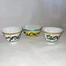 05K8 LOT 3 BOLS CHINOIS DRAGON