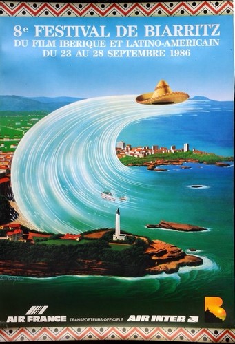Affiche poster biarritz 1986 - poster,