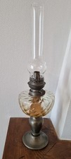 Lampe à pétrole verre et laiton  ancienne 19ème