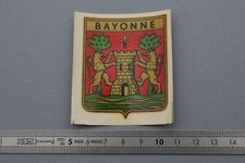 BT Ancien chromotransfert décalcomanie BAYONNE vintage 50/60's Tour Lion Lys