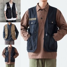 Gilet décontracté sans manches pour homme avec plusieurs poches pratiques