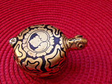 Boîte laquee noire dorée TORTUE Birmanie