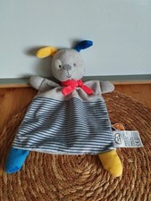 Doudou plat chien gris jaune