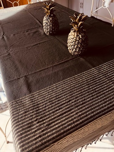 Nappe marron rayures et - marron,