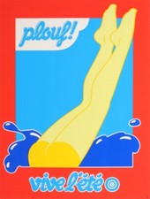 HAUSS FRIEDEMANN PRISUNIC PLOUF ! VIVE L ETE 1970 VINTAGE POSTER