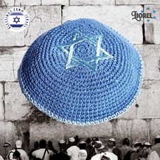 Chapeau juif kippa bleu ciel