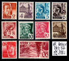 BADEN : Série 28 à 37, Neufs