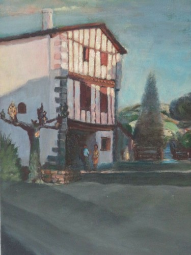 Peinture vintage maison à - vintage,