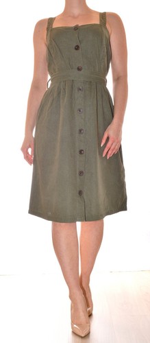 Robe longue kaki uni - mi-longue,