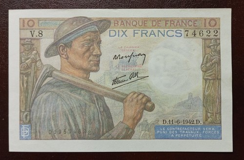 Billet francs mineur - billet, 10