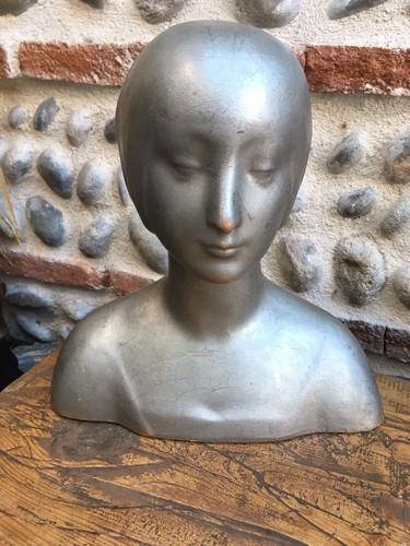 Sculpture art deco femme peint - deco,