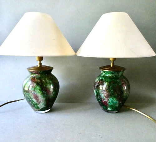 Paire lampes laque line ton - de,