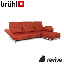 Canapé D'Angle En Tissu Brühl Moule Terracotta Rouge Avec Fonction Relax #14590