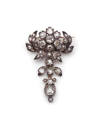 Carat diamond flower brooch - 3-carat,