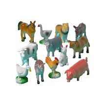 12 Animaux de la ferme en plastique - modèle assorti de 3 - 6 cm