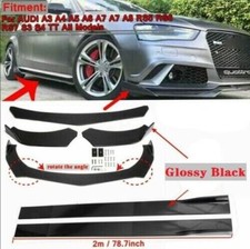 Noir Spoiler Avant Lèvre Tasse + Bas de Caisse Pour AUDI A3 A4 A5 A6 A7 A8 RS5