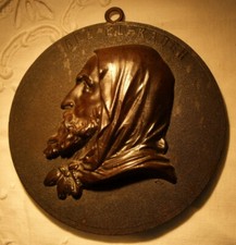 Médaillon en bois durci Abd-Del-Kader, diam.11,2cm 