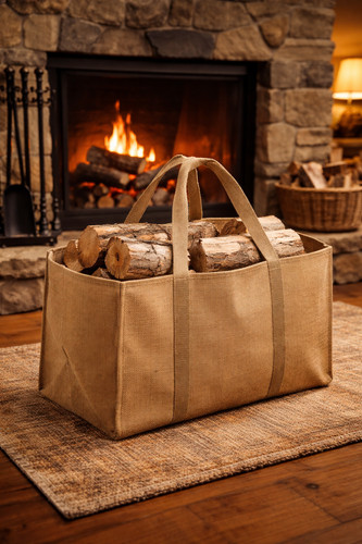Panier sac bûches toile - sac,
