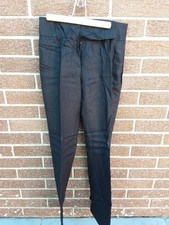 Pantalon Évasé Lin Noir Camaieu Taille 36 État Neuf 