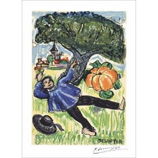 DESNOYER François - Lithographie originale "Le gland et la citrouille" 38x28cm -