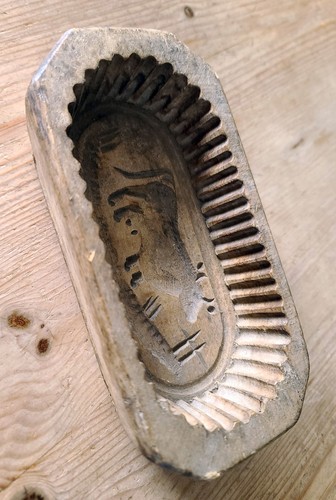 Ancien moule beurre - beurre, bois