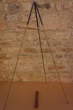 ANCIEN TRÉPIED EN LAITON POUR APPAREIL PHOTO, LAMPE, PROJECTEUR OU AUTRE