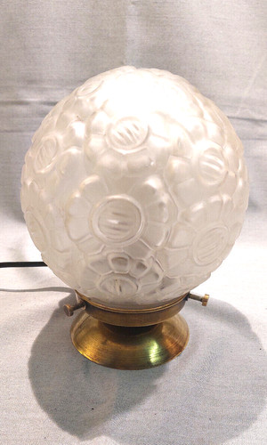 Lampe pied laiton globe - laiton,,