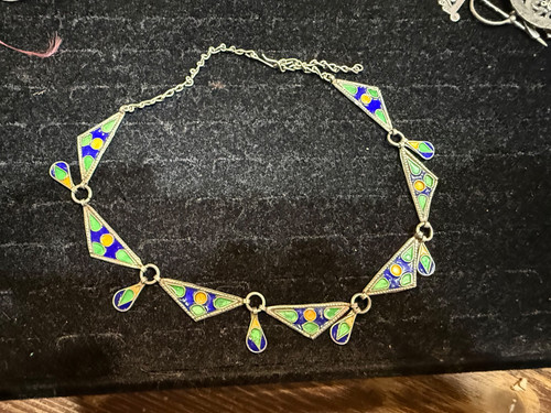 Ancien collier kabyle argent - collier,