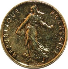 T9083 1/2 Franc Semeuse 1991 Gold Plated -> Faire Offre