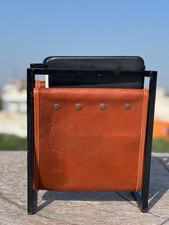 Porte-Magazines En Cuir, Noir, Avec Cadre Noir, Support De Magazines En Cuir