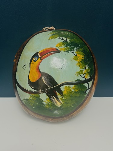 Ancienne demi calebasse peinte - demi-calebasse,