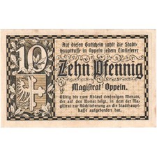 [#329425] Banknote, Germany, OPPELN, 10 Pfennig, place, UNC, Mehl:O22.5, c