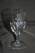 Verre ancien à pied en Cristal monogrammé 15 cm
