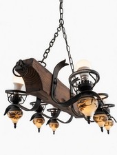 Lustre Rustique En Bois Massif