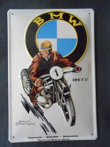 Plaque replique casque bmw r37 - plaque,